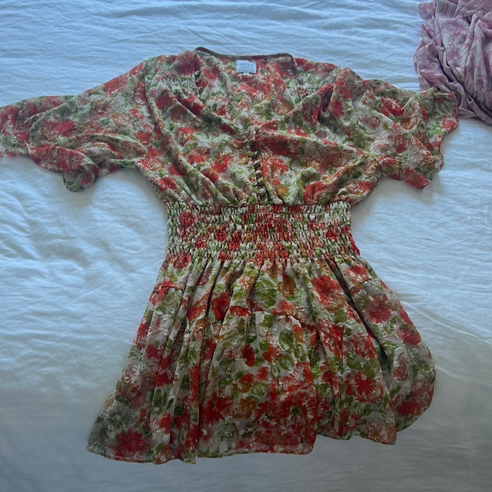 Beautiful orange and green Misa dress size M
